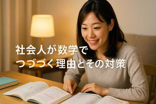 参考書の選択に迷う大人を描いたイラスト